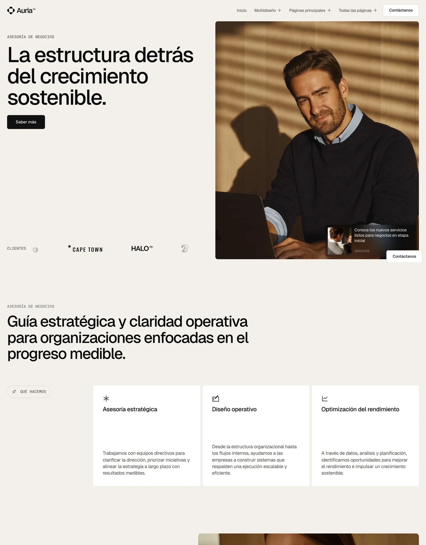 Plantilla de página web para consultoría y coaching