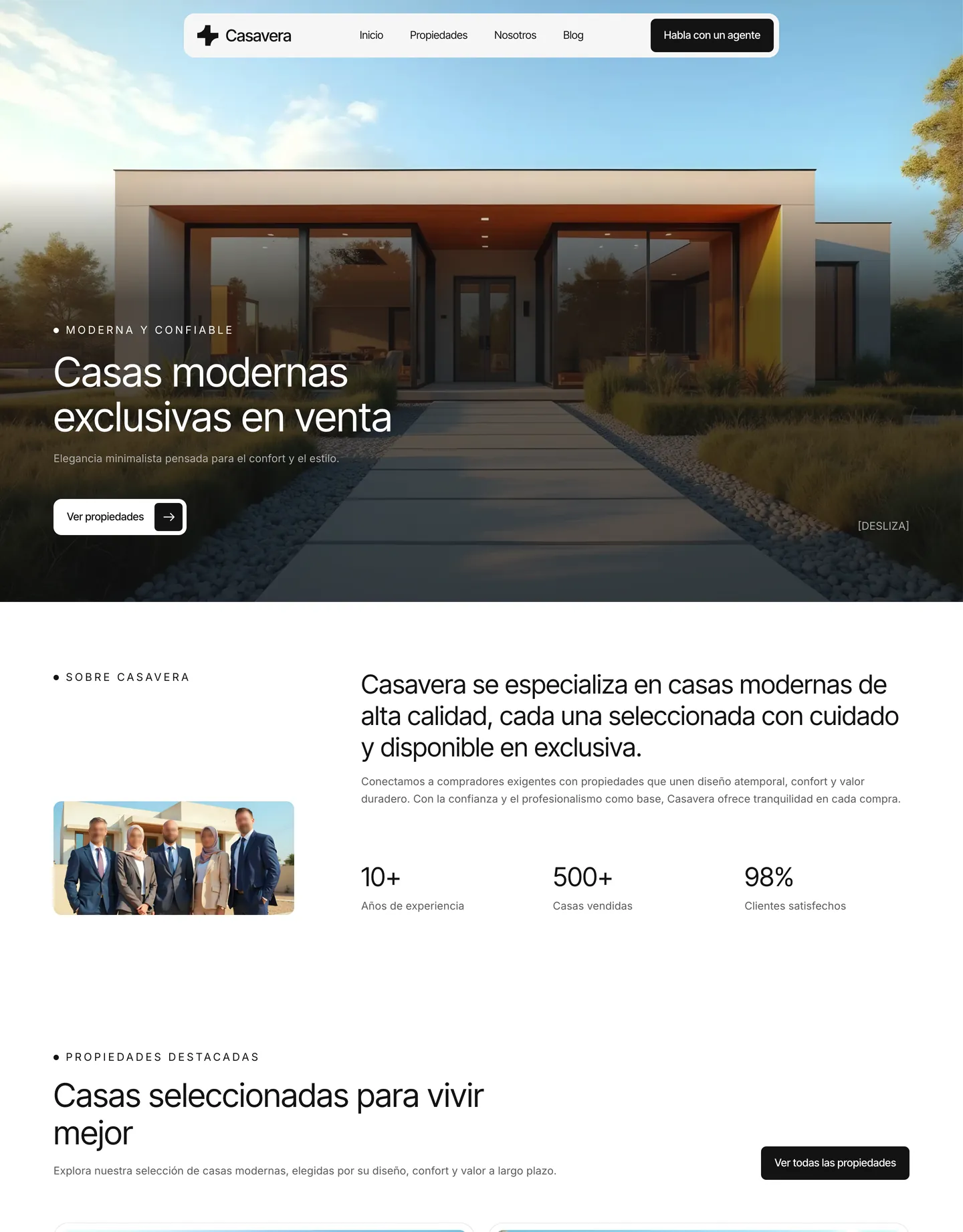 Plantilla de página web para inmobiliarias