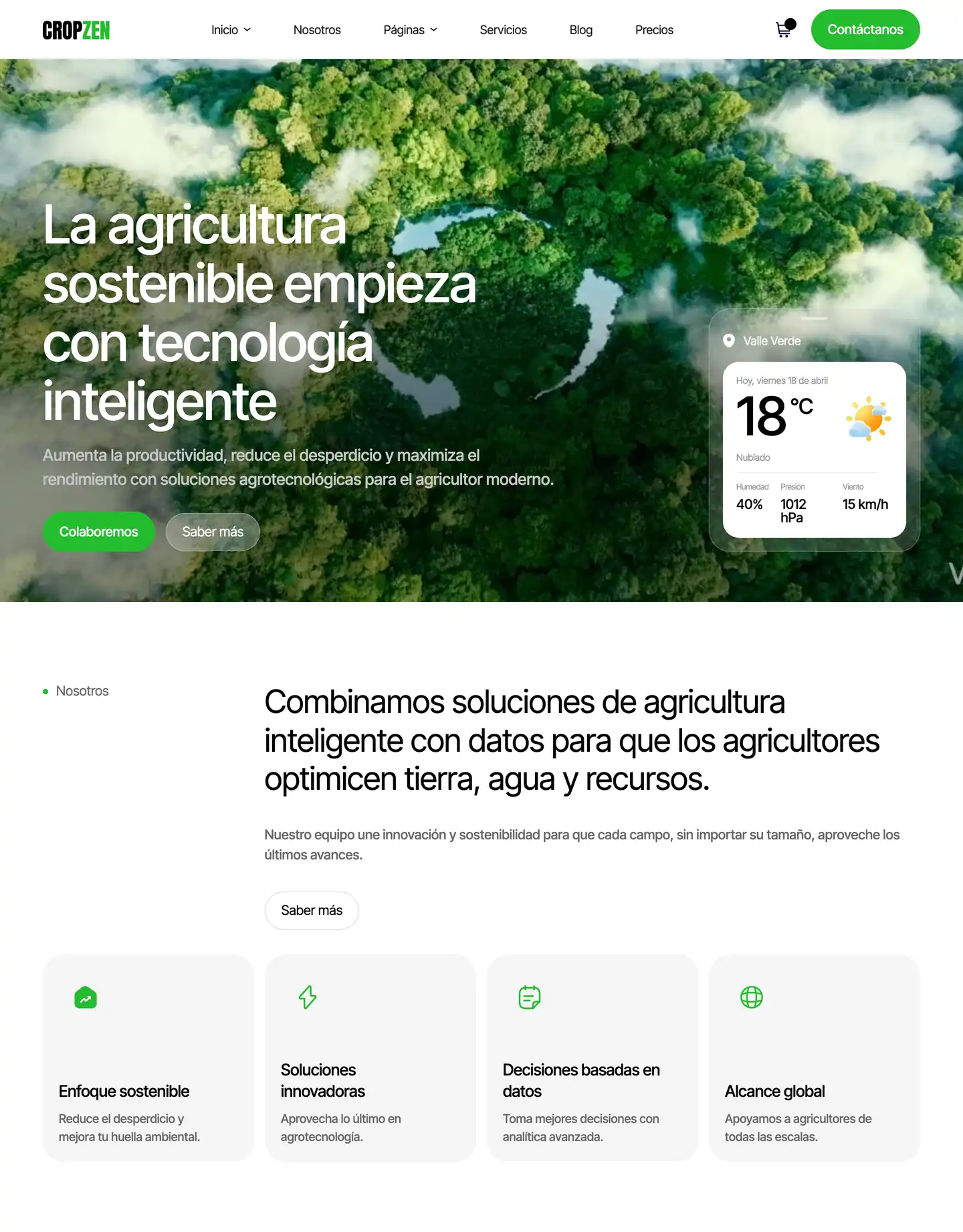 Plantilla de página web para medio ambiente
