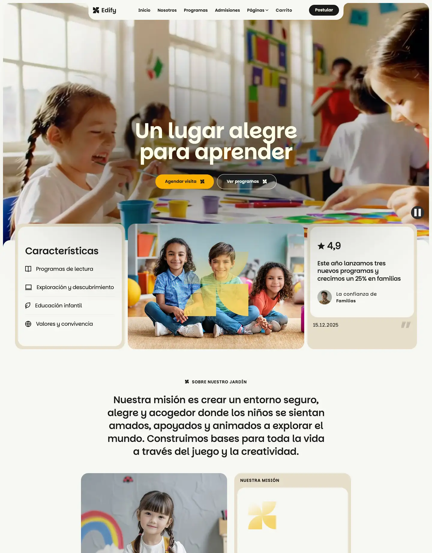 Plantilla de página web para educación