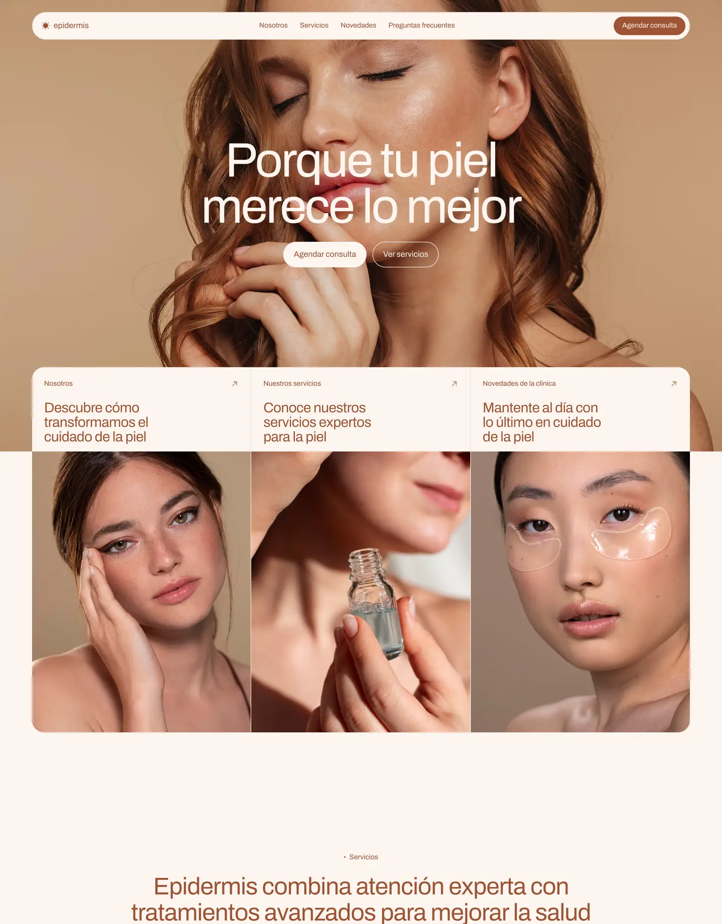 Plantilla de página web para salud y bienestar