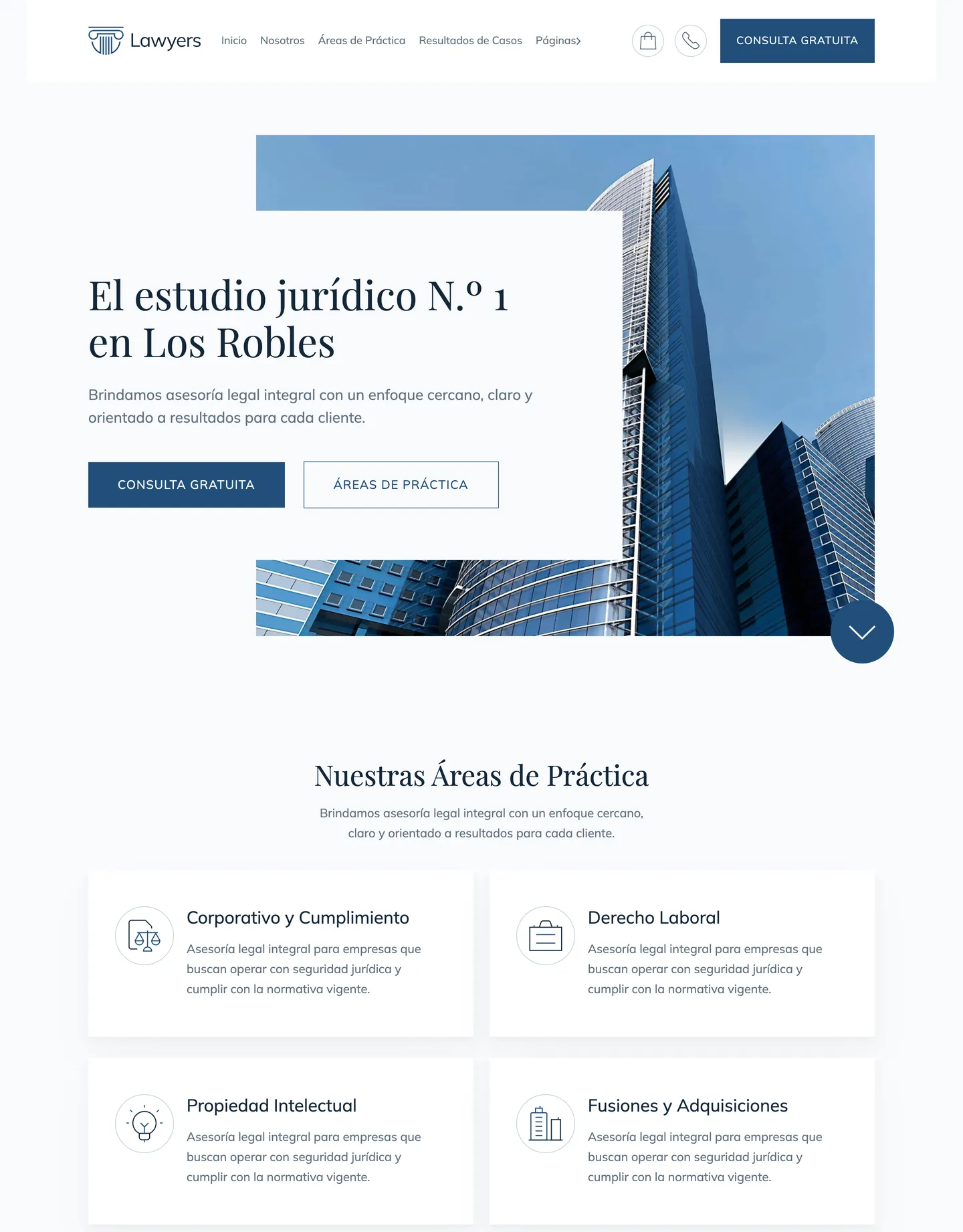 Plantilla de página web para abogados