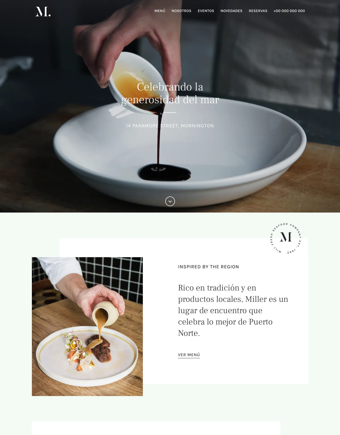 Plantilla de página web para restaurantes y cafés
