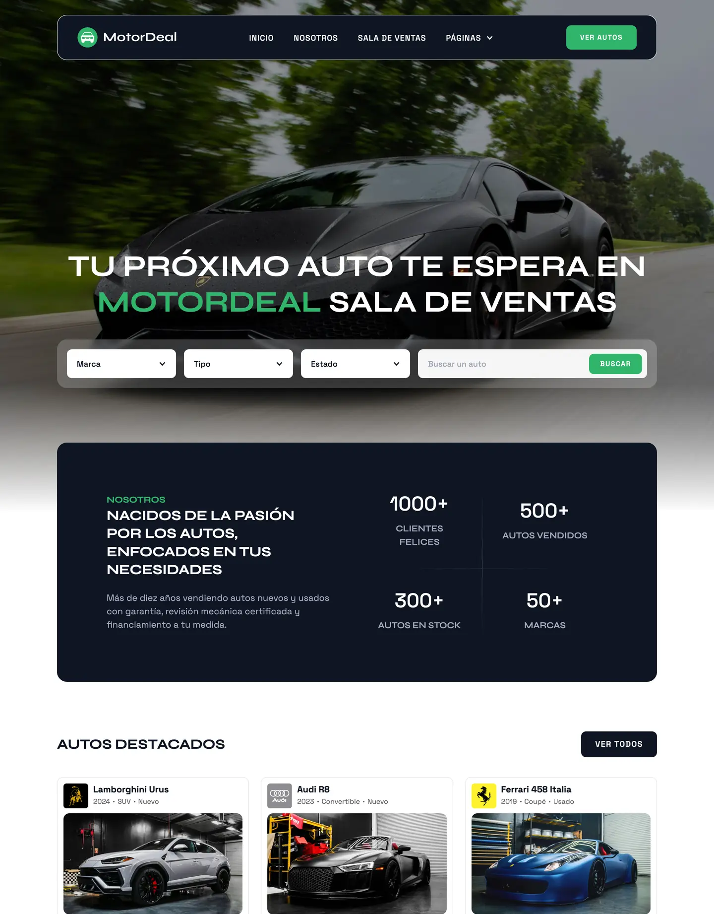 Plantilla de página web para talleres y automotriz