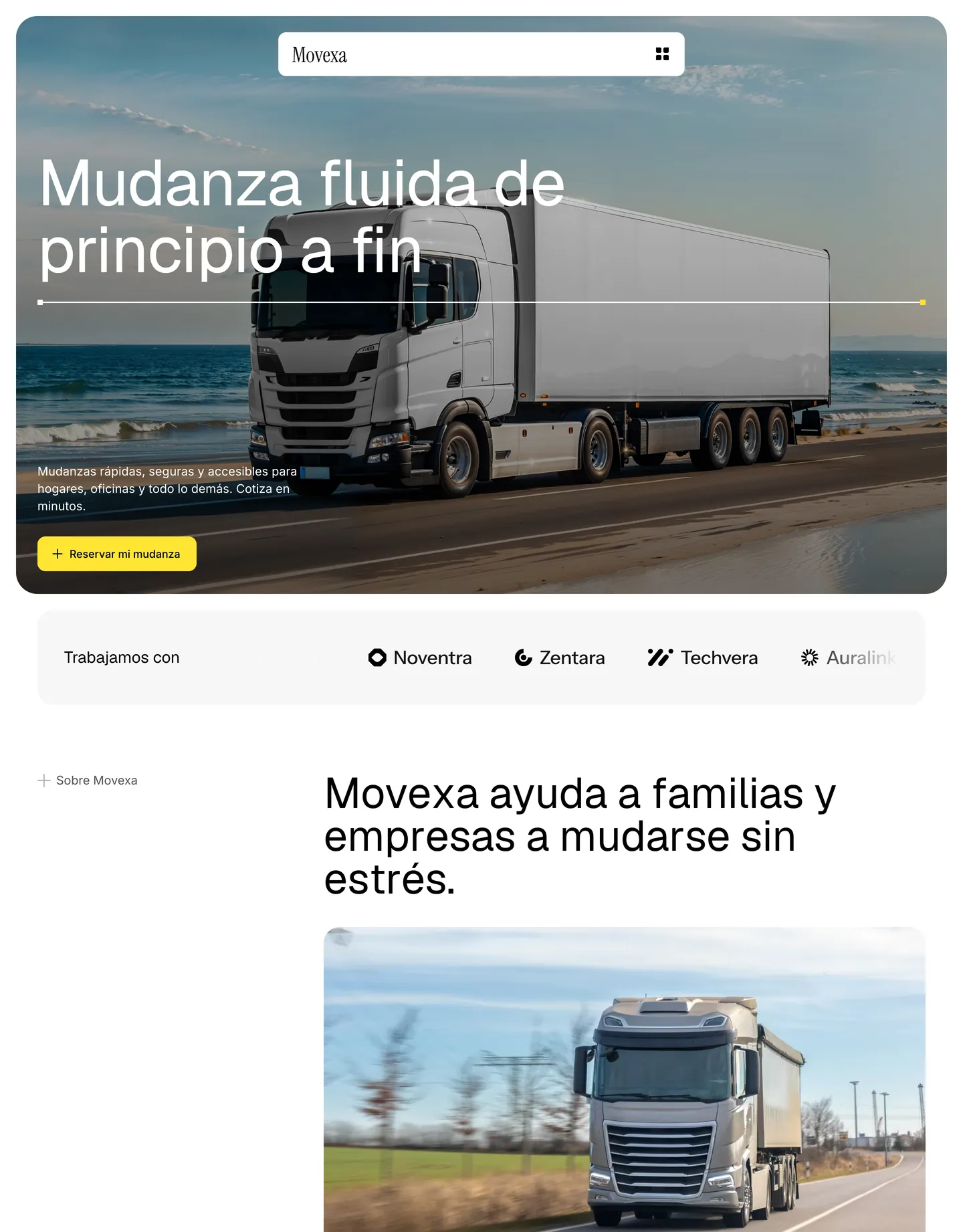 Plantilla de página web para transporte