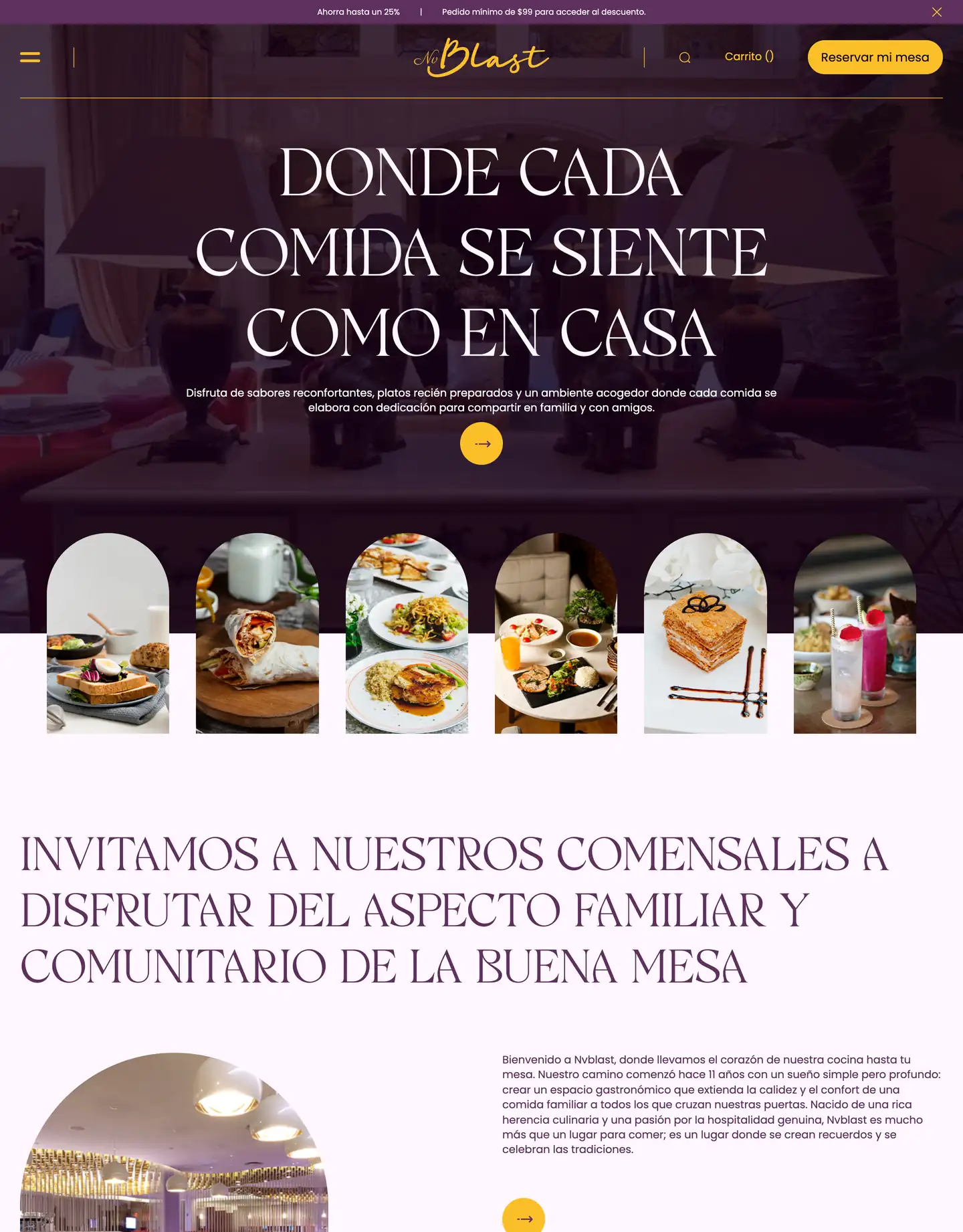 Plantilla de página web para restaurantes y cafés