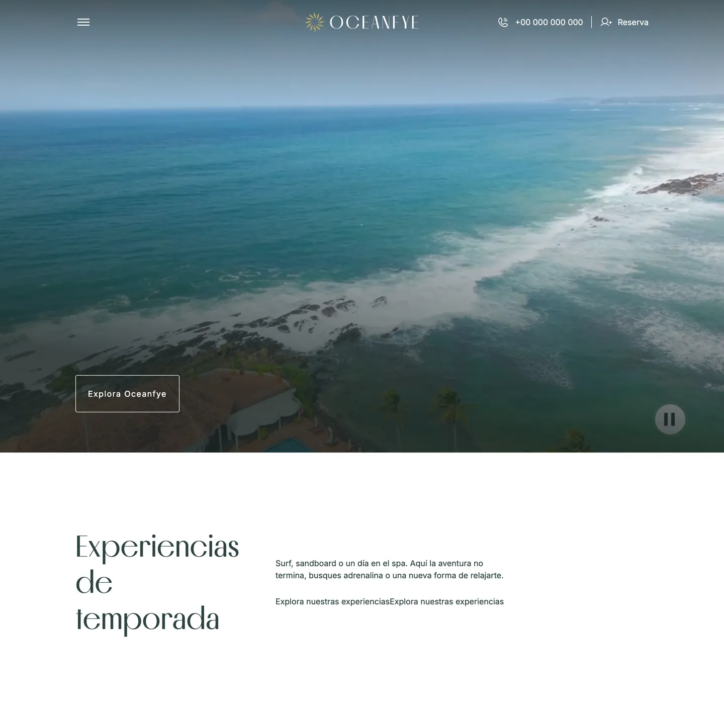 Plantilla de página web para hoteles