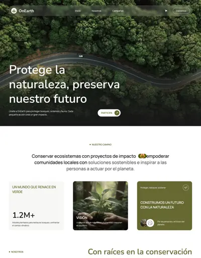 Plantilla de página web para medio ambiente