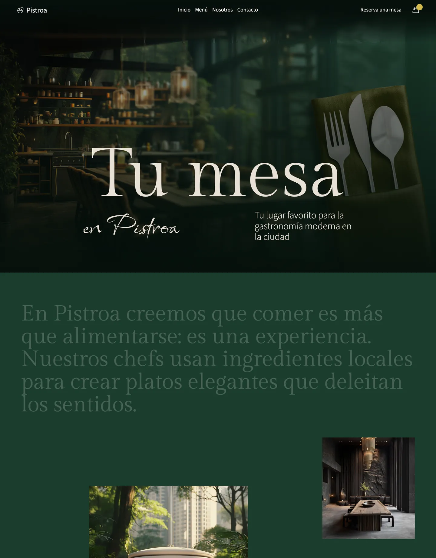 Plantilla de página web para restaurantes y cafés
