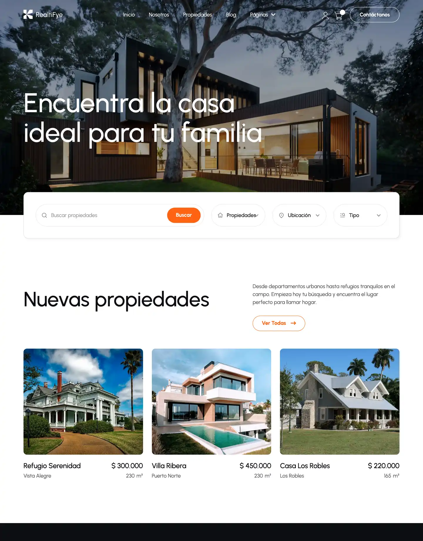Plantilla de página web para inmobiliarias