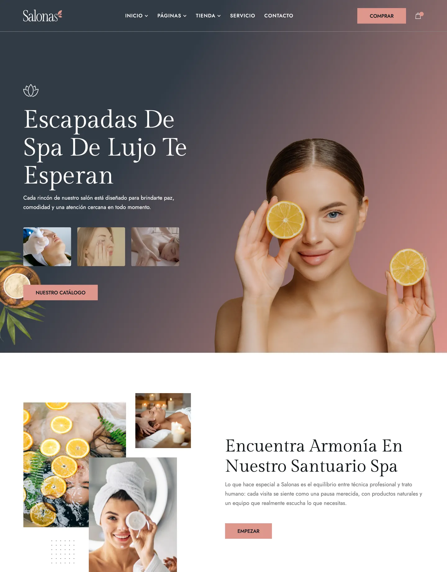 Plantilla de página web para belleza y estética
