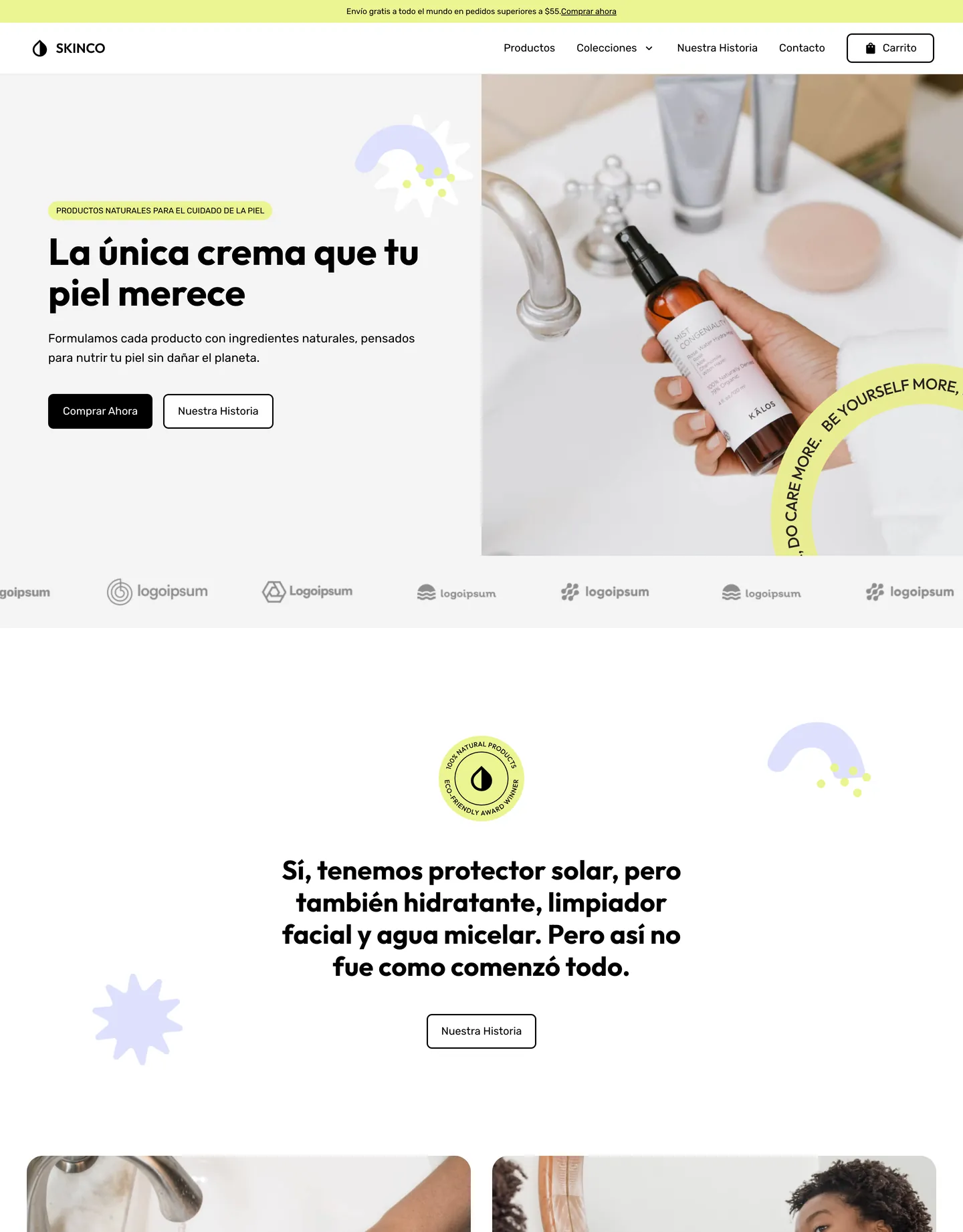 Plantilla de página web para belleza y estética