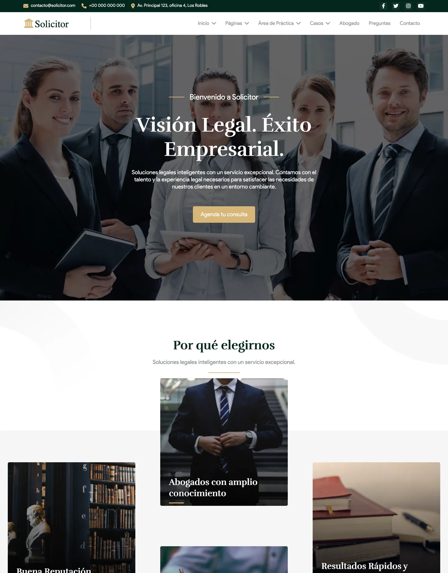 Plantilla de página web para abogados