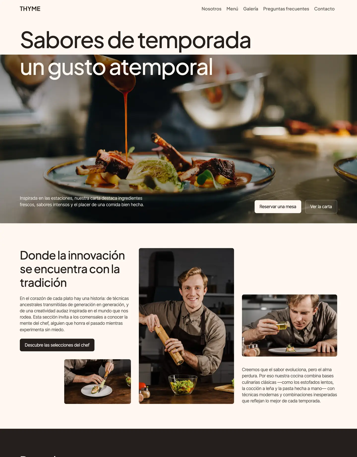 Plantilla de página web para restaurantes y cafés